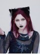 Solid Color Dark Cross Metal Chain Decorative Punk Lolita Plush Cat Ear Hairpin