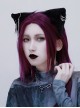 Solid Color Dark Cross Metal Chain Decorative Punk Lolita Plush Cat Ear Hairpin