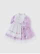 Purple Cartoon Anime Print Ruffle Lace Apron Sweet Lolita Kids Short Sleeve Dress