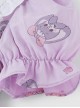 Purple Cartoon Anime Print Ruffle Lace Apron Sweet Lolita Kids Short Sleeve Dress