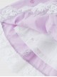 Purple Cartoon Anime Print Ruffle Lace Apron Sweet Lolita Kids Short Sleeve Dress