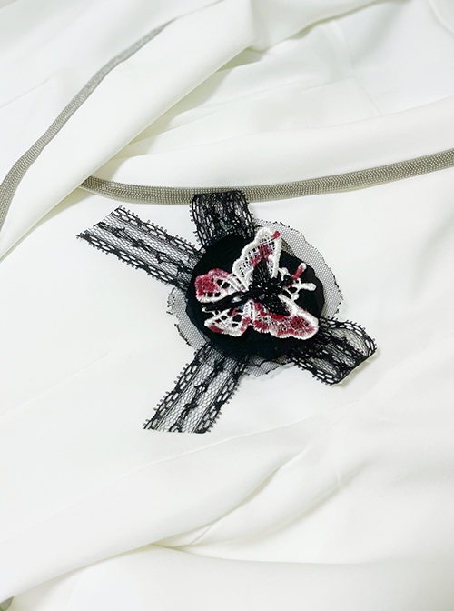 Dark Butterfly Pointer Lace Bow Gothic Lolita Halloween Cool Girl Hair Clip