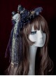 Dark Sweet Cool Style Skull Metal Pentagram Chain Decoration Gothic Lolita Pleated Lace Butterfly Mesh Pointed Hat