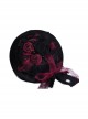 Gothic Style Black Red Dry Rose Pearl Decoration Lace Bow Small Hat Gothic Lolita Hairpin