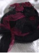 Gothic Style Black Red Dry Rose Pearl Decoration Lace Bow Small Hat Gothic Lolita Hairpin