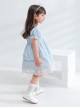 Flower Cute Puff Sleeve Lace Double Layer Hem Polka Dot Short Sleeve Classic Lolita Kids Dress