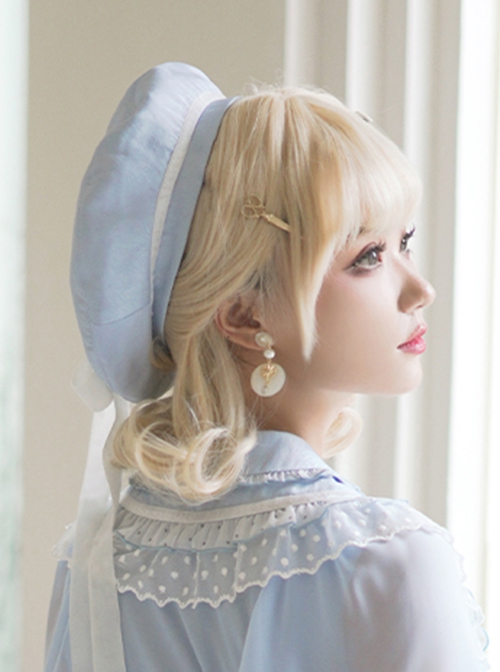 Solid Cute Color Bow Ribbon Decoration Classic Lolita Beret