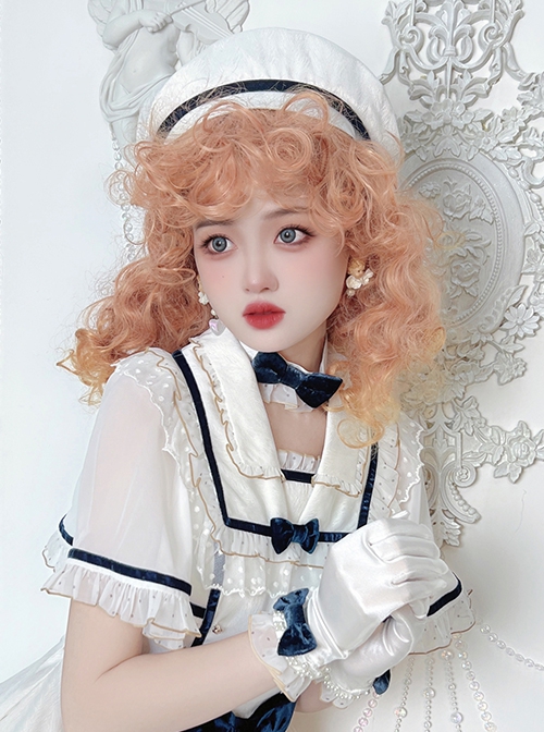 Solid Cute Color Bow Ribbon Decoration Classic Lolita Beret