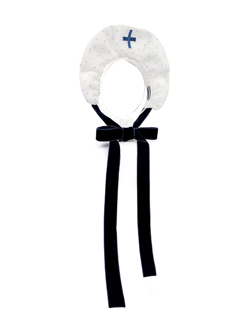 Polka Dot Solid Color Cross Bow Tie Frenulum Classic Lolita Hairband