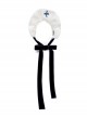 Polka Dot Solid Color Cross Bow Tie Frenulum Classic Lolita Hairband