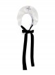 Polka Dot Solid Color Cross Bow Tie Frenulum Classic Lolita Hairband