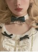 Solid Bow Polka Dot Ruffle Classic Lolita Necklace