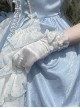 Bow Pearl Embellished Ruffled Polka Dot Solid Classic Lolita Gloves