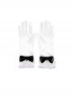 Bow Pearl Embellished Ruffled Polka Dot Solid Classic Lolita Gloves