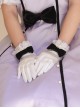 Bow Pearl Embellished Ruffled Polka Dot Solid Classic Lolita Gloves