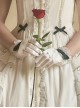 Bow Pearl Embellished Ruffled Polka Dot Solid Classic Lolita Gloves