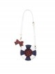 Small Navy Series Polka Dot Bow Pendant Contrast Color Swim Ring Letter Print Classic Lolita Crossbody Bag