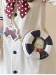 Small Navy Series Polka Dot Bow Pendant Contrast Color Swim Ring Letter Print Classic Lolita Crossbody Bag