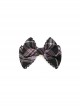 Plaid Heart Lace Classic Lolita Bow Edge Clip