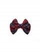 Plaid Heart Lace Classic Lolita Bow Edge Clip