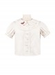 Cute Doll Collar Ruffle Puff Sleeves Sweet Lolita Simple Short Sleeve Shirt