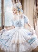 Swan Lake Series Lace Ruffled Puff Sleeves Chest Bow Design Pearl Decoration Classic Lolita Short Sleeve Dress