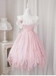 Flower Mist Series OP Chest Lace With Pearl Chain Irregular Hem Off The Shoulder Sweet And Elegant Pink Classic Lolita Short Sleeve Dress