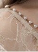Moon Cage Yarn Series JSK Chest Pearl Pendant Layered Lace Big Hem Matching Hair Crown Necklace Gorgeous Court Classic Lolita Sling Dress
