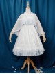 Cub Of The Sea Series JSK Detachable Pearl Shoulder Strap Sewn Pearls Hem Front Classic Lolita White Sling Dress With Shawl