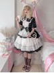 Runaway Sweetheart Series OP Doll Collar Wavy Hem Sweet Lolita Black Cute Short Sleeve Cake Dress