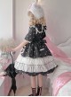 Runaway Sweetheart Series OP Doll Collar Wavy Hem Sweet Lolita Black Cute Short Sleeve Cake Dress