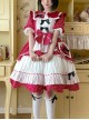 Runaway Sweetheart Series OP Doll Collar Wavy Hem Sweet Lolita Red Cute Short Sleeve Cake Dress