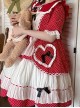 Runaway Sweetheart Series OP Doll Collar Wavy Hem Sweet Lolita Red Cute Short Sleeve Cake Dress