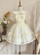 Summer Sweet Series OP Doll Collar Heart Lace Embroidery On Chest Sweet Lolita Apricot Puff Short Sleeve Dress