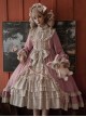 Cream Tower Series OP Stand Collar Ruffle Big Hem Classic Lolita Grace Long-Sleeved Dress