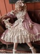 Cream Tower Series OP Stand Collar Ruffle Big Hem Classic Lolita Grace Long-Sleeved Dress