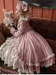 Cream Tower Series OP Stand Collar Ruffle Big Hem Classic Lolita Grace Long-Sleeved Dress