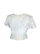 Sand Of Glass Series Lace Ruffle Neckline Classic Lolita White Short Sleeve Shirt Inside