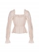 Mountain Gardenia Series Ruffles Retro Square Neck Classic Lolita Puff Long Sleeve All-Match Inner Shirt