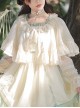 Ballad Summer Series Neckline Embroidered Lace Double Layer Hem Classic Lolita Apricot Vintage Cloak