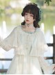 Ballad Summer Series Neckline Embroidered Lace Double Layer Hem Classic Lolita Apricot Vintage Cloak