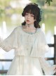 Ballad Summer Series Neckline Embroidered Lace Double Layer Hem Classic Lolita Apricot Vintage Cloak