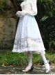 Mesh Oil Painting Printing SK Classic Lolita Pleated Large Lace Hem Skirt