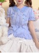 Fluttershy Series Double Doll Collar Sweet Lolita Puff Short Sleeve Versatile Shirt