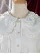 Phalaenopsis Series Ruffled Doll Collar Classic Lolita Long Sleeve Fleece White Shirt