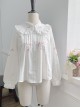 Dorothy Series Lace Doll Collar Pink Bow Decoration Classic Lolita Long Sleeve White Shirt