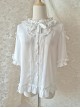 White Ruffle Doll Collar Classic Lolita Half Sleeve Princess Chiffon Loose Shirt