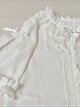 White Ruffle Doll Collar Classic Lolita Half Sleeve Princess Chiffon Loose Shirt