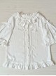 White Ruffle Doll Collar Classic Lolita Half Sleeve Princess Chiffon Loose Shirt