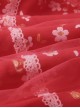 Red Chinese Style Cherry Blossom Magpie Print Lantern Sleeve Stitching Fake Two-Piece Classic Lolita Long-Sleeved Dress
